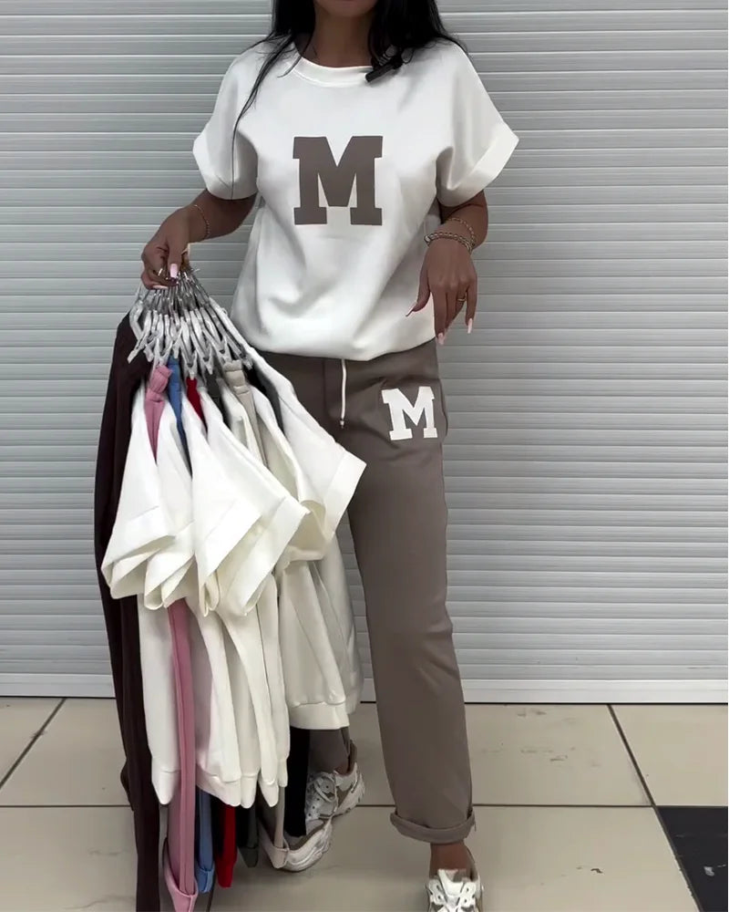 Cosima | Casual katoenen set met print