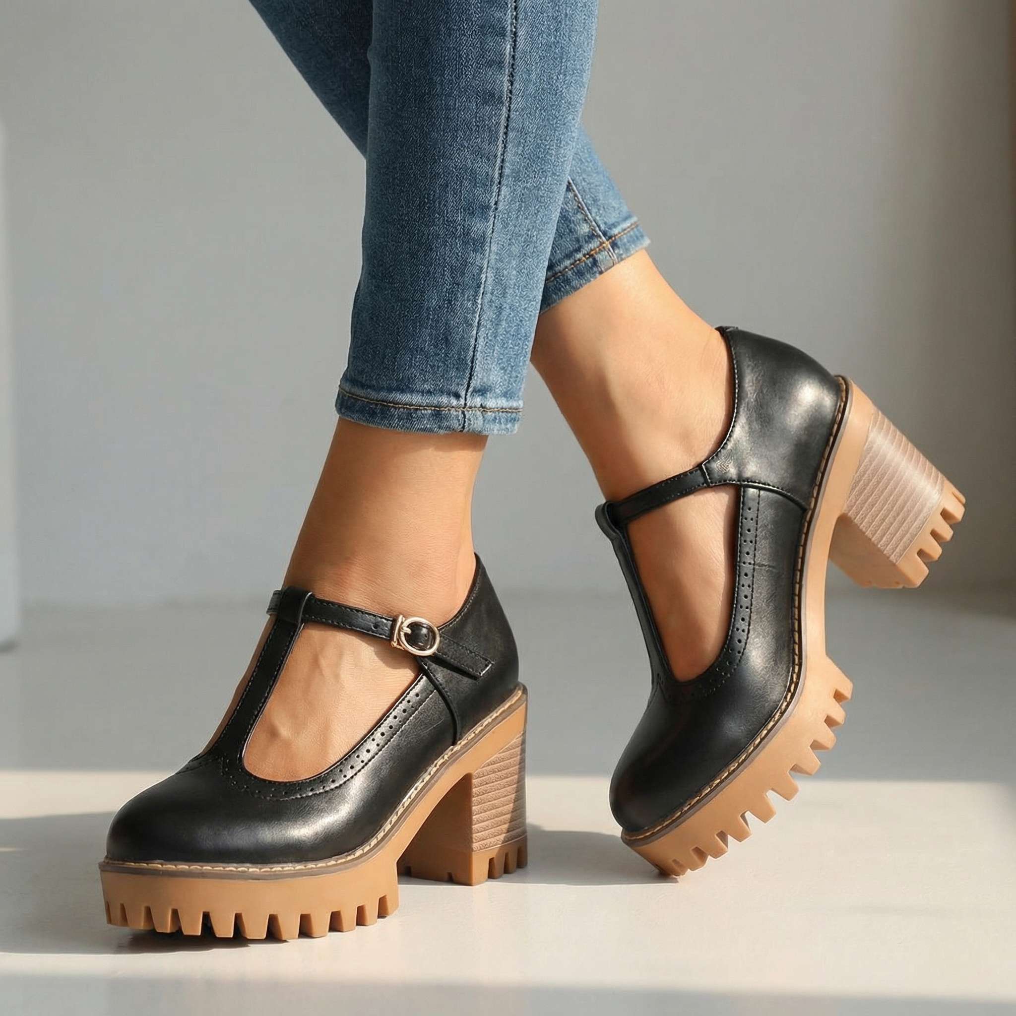 Judith | T-Bar Mary Jane Comfort Heels