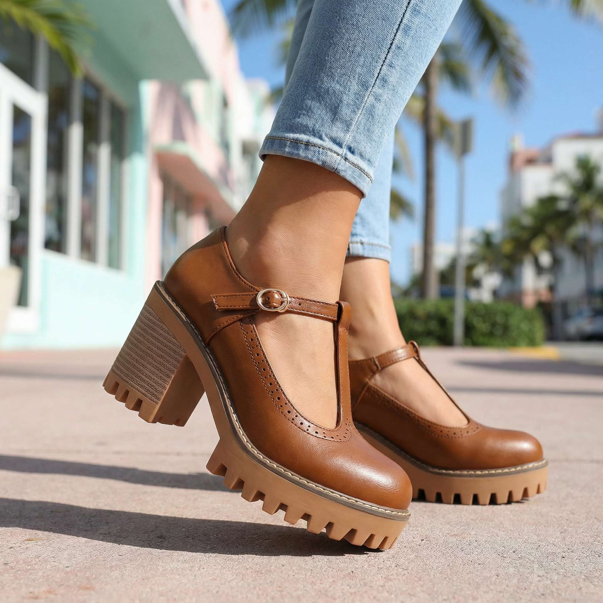 Judith | T-Bar Mary Jane Comfort Heels