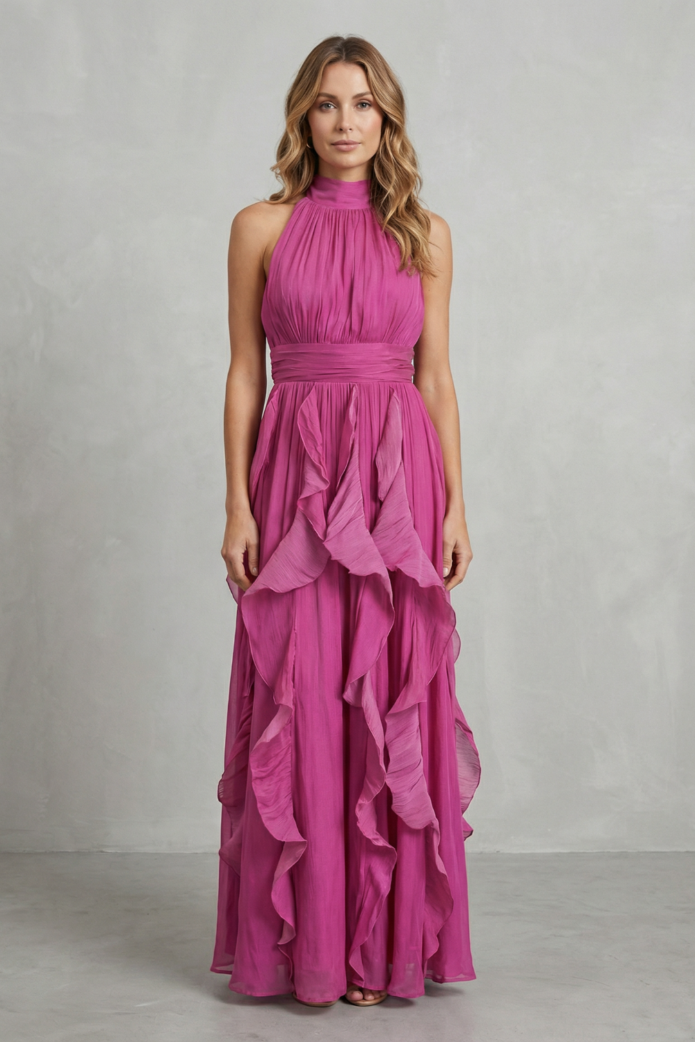 Rosamira | Elegante maxi-jurk van chiffon met ruches